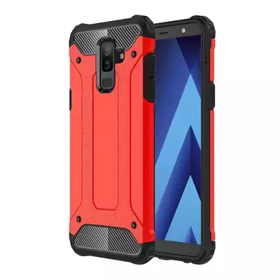 Microsonic Samsung Galaxy J8 Kılıf Rugged Armor Kırmızı