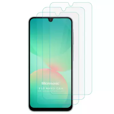 Microsonic Samsung Galaxy A26 Screen Protector Nano Glass Cam Ekran Koruyucu (3`lü Paket)