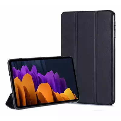 Microsonic Samsung Galaxy Tab S8 X700 Kılıf Slim Translucent Back Smart Cover Siyah