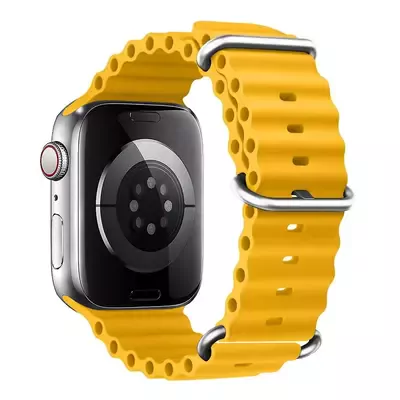 Microsonic Apple Watch Series 11 46mm Kordon Aqua Belt Sarı
