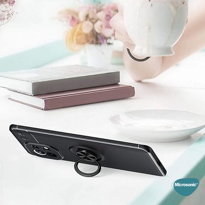 Microsonic Xiaomi Mi 11 Kılıf Kickstand Ring Holder Kırmızı