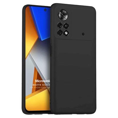 Microsonic Xiaomi Poco M4 Pro 4G Kılıf Matte Silicone Siyah