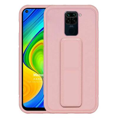 Microsonic Xiaomi Redmi Note 9 Kılıf Hand Strap Rose Gold