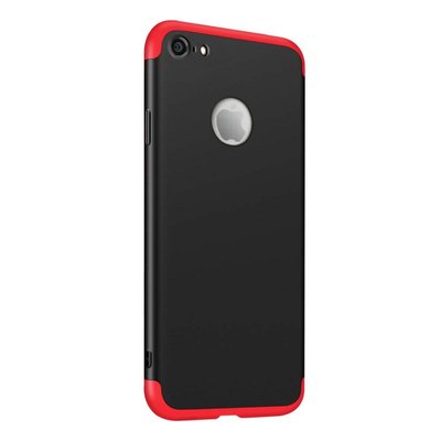 Microsonic Apple iPhone 8 Kılıf Double Dip 360 Protective AYS Siyah - Kırmızı