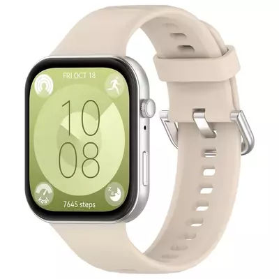 Microsonic Huawei Watch Fit 4 Pro Kordon, Silicone Sport Band Bej