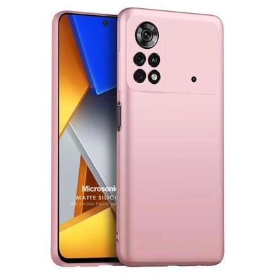 Microsonic Xiaomi Poco M4 Pro 4G Kılıf Matte Silicone Rose Gold