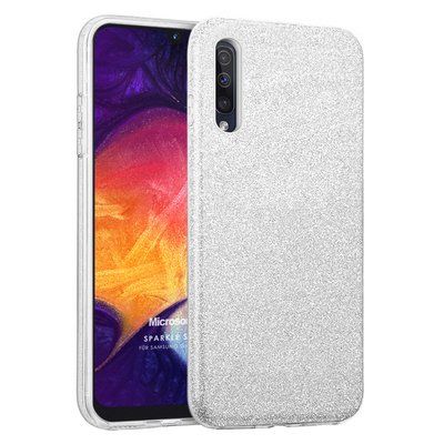 Microsonic Samsung Galaxy A50 Kılıf Sparkle Shiny Gümüş