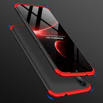 Microsonic Xiaomi Redmi Note 7 Pro Kılıf Double Dip 360 Protective AYS Siyah - Kırmızı