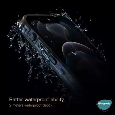 Microsonic Apple iPhone 14 Pro Max Kılıf Waterproof 360 Full Body Protective Siyah