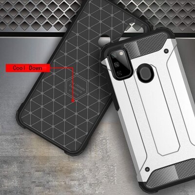 Microsonic Samsung Galaxy M30S Kılıf Rugged Armor Gümüş