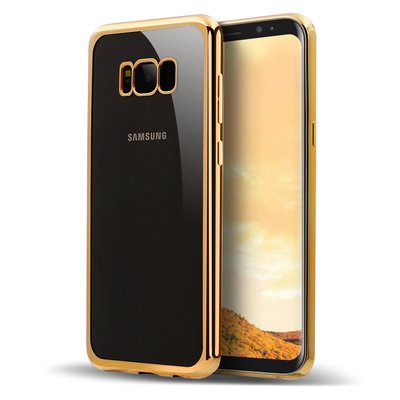 Microsonic Samsung Galaxy S8 Plus Kılıf Skyfall Transparent Clear Gold