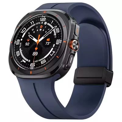 Microsonic Samsung Galaxy Watch 8 44mm Kordon Ribbon Line Lacivert
