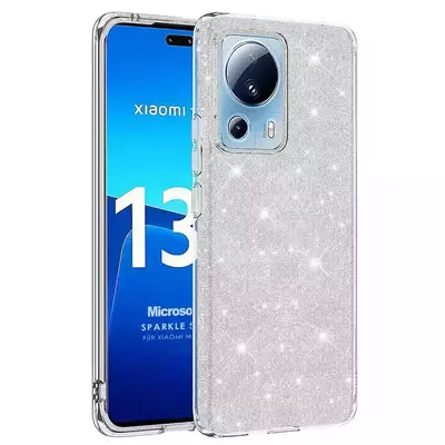 Microsonic Xiaomi Mi 13 Lite Kılıf Sparkle Shiny Gümüş