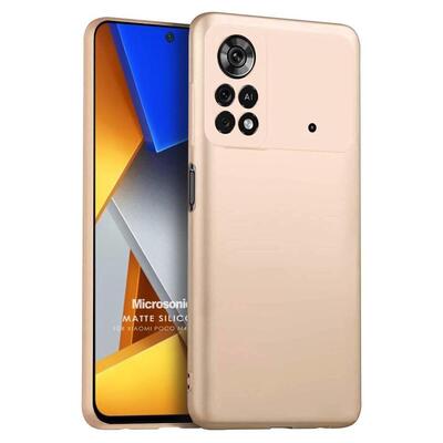 Microsonic Xiaomi Poco M4 Pro 4G Kılıf Matte Silicone Gold