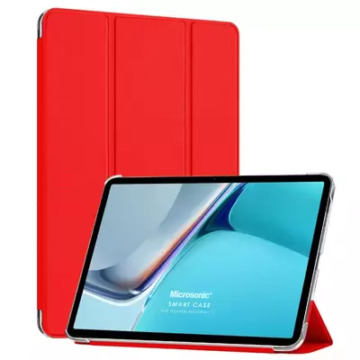 Microsonic Honor Pad 8 Kılıf Slim Translucent Back Smart Cover Kırmızı