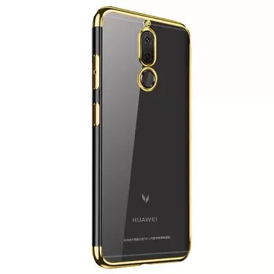 Microsonic Huawei Mate 10 Lite Kılıf Skyfall Transparent Clear Gold