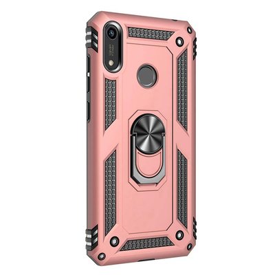 Microsonic Huawei Y6S 2019 Kılıf Military Ring Holder Rose Gold