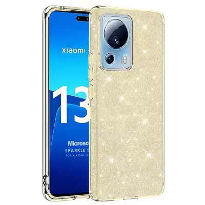 Microsonic Xiaomi Mi 13 Lite Kılıf Sparkle Shiny Gold