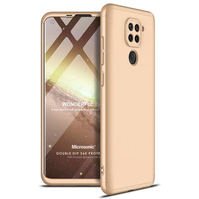 Microsonic Xiaomi Redmi Note 9 Kılıf Double Dip 360 Protective AYS Gold