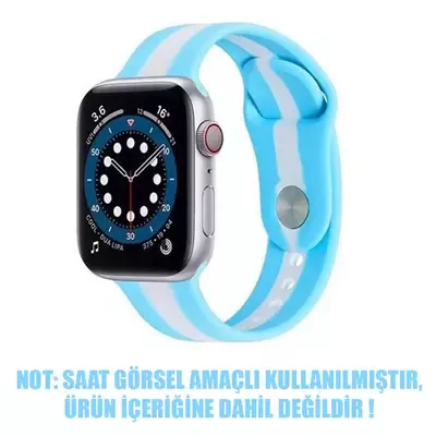 Microsonic Apple Watch Series 6 44mm Kordon Town Stripe Turkuaz