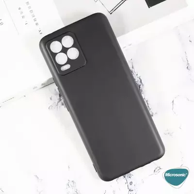 Microsonic Matte Silicone Realme 8 Kılıf Siyah