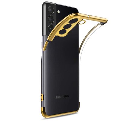 Microsonic Samsung Galaxy S21 Kılıf Skyfall Transparent Clear Gold