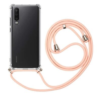 Microsonic Huawei P30 Kılıf Neck Lanyard Rose Gold