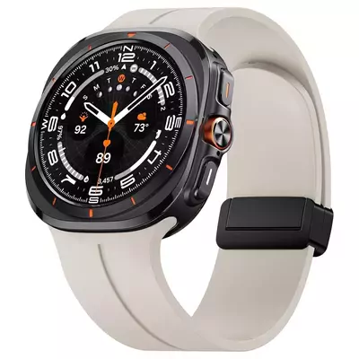 Microsonic Samsung Galaxy Watch 8 44mm Kordon Ribbon Line Bej
