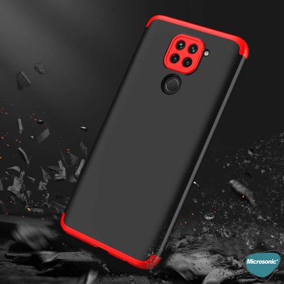 Microsonic Xiaomi Redmi Note 9 Kılıf Double Dip 360 Protective AYS Kırmızı