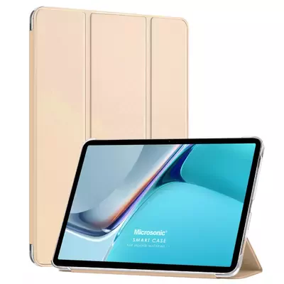 Microsonic Honor Pad 8 Kılıf Slim Translucent Back Smart Cover Gold