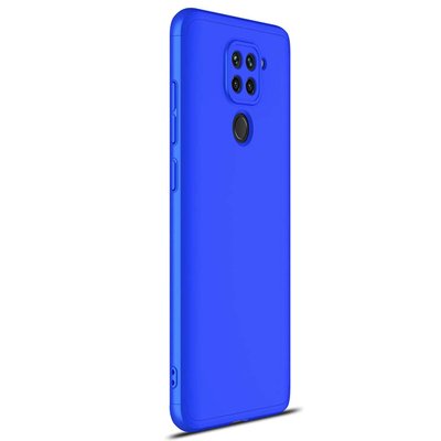 Microsonic Xiaomi Redmi Note 9 Kılıf Double Dip 360 Protective AYS Mavi