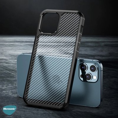 Microsonic Apple iPhone 12 Pro Max Kılıf Cast Carbon Lacivert