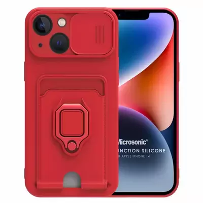 Microsonic Apple iPhone 14 Kılıf Multifunction Silicone Kırmızı