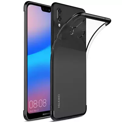 Microsonic Huawei P20 Lite Kılıf Skyfall Transparent Clear Siyah