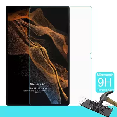 Microsonic Samsung Galaxy Tab S8 Ultra X900 Tempered Glass Cam Ekran Koruyucu