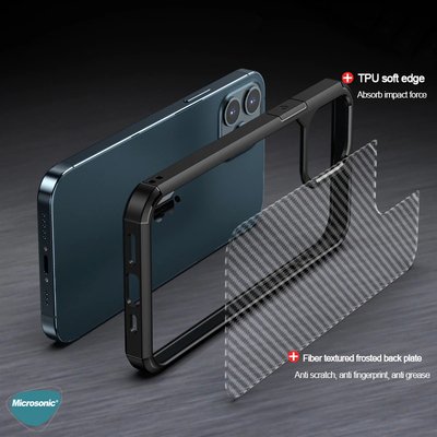 Microsonic Apple iPhone 12 Pro Kılıf Cast Carbon Lacivert