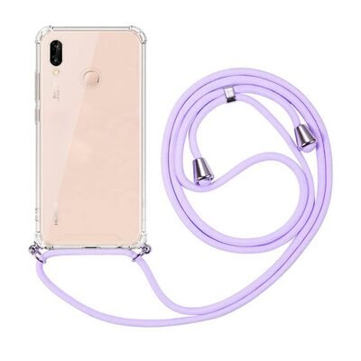 Microsonic Huawei P20 Lite Kılıf Neck Lanyard Lila