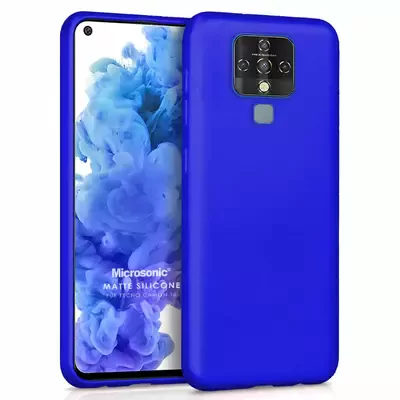 Microsonic Matte Silicone TECNO Camon 16 Kılıf Mavi