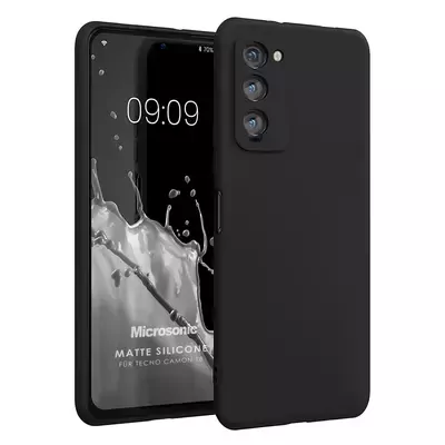 Microsonic Matte Silicone TECNO Camon 18 Kılıf Siyah