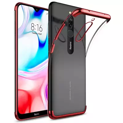 Microsonic Xiaomi Redmi 8 Kılıf Skyfall Transparent Clear Kırmızı