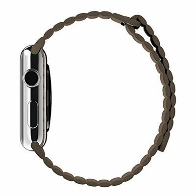 Microsonic Apple Watch Series 1 42mm Twist Leather Loop Kordon Kahverengi