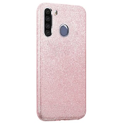 Microsonic Samsung Galaxy A21 Kılıf Sparkle Shiny Rose Gold