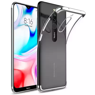 Microsonic Xiaomi Redmi 8 Kılıf Skyfall Transparent Clear Gümüş