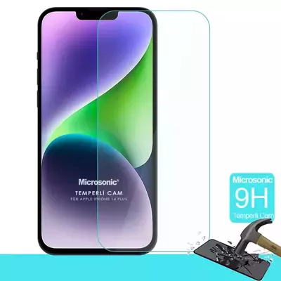 Microsonic Apple iPhone 14 Plus Tempered Glass Cam Ekran Koruyucu