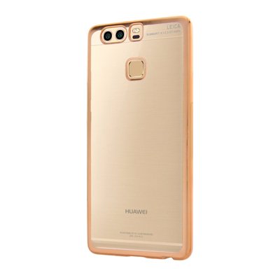 Microsonic Huawei P9 Kılıf Skyfall Transparent Clear Gold