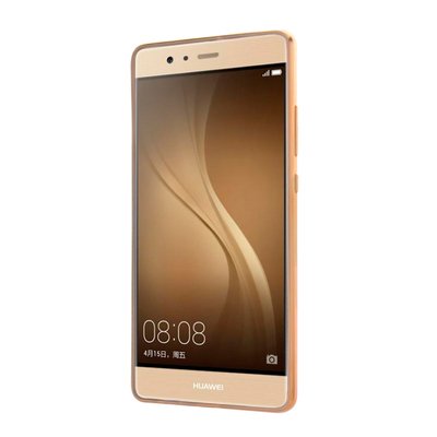 Microsonic Huawei P9 Kılıf Skyfall Transparent Clear Gold