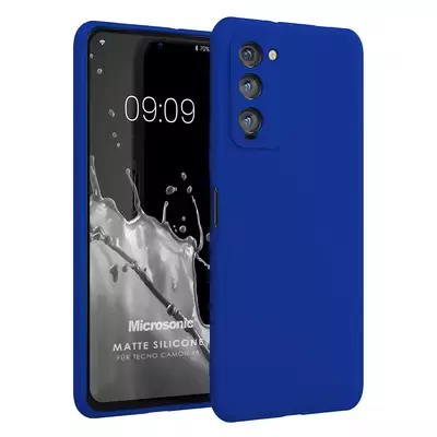 Microsonic Matte Silicone TECNO Camon 18 Kılıf Mavi