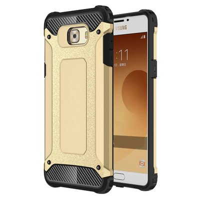 Microsonic Samsung Galaxy C7 Pro Kılıf Rugged Armor Gold