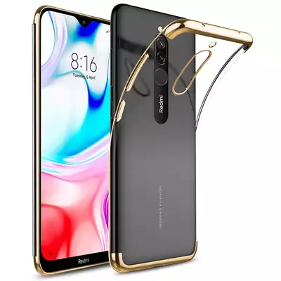 Microsonic Xiaomi Redmi 8 Kılıf Skyfall Transparent Clear Gold