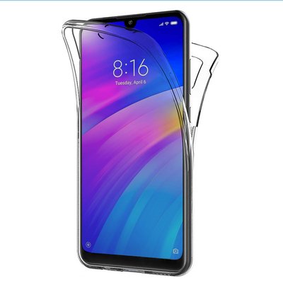 Microsonic Xiaomi Redmi 7 Kılıf Komple Gövde Koruyucu Silikon Şeffaf